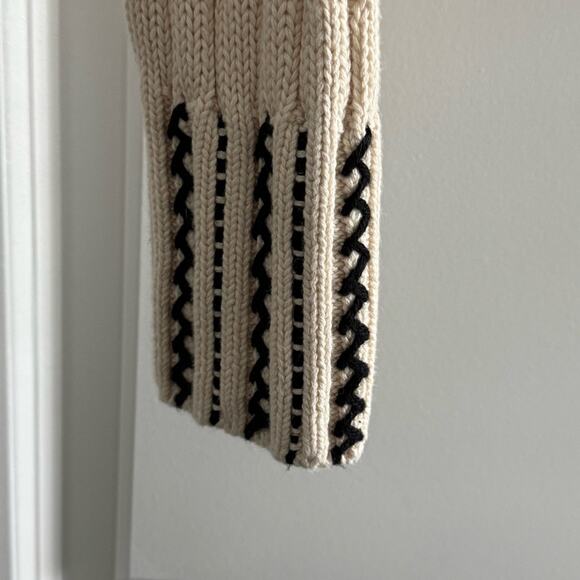 ZARA Embroidered Chunky Knit Cotton Sweater - Picture 5 of 9